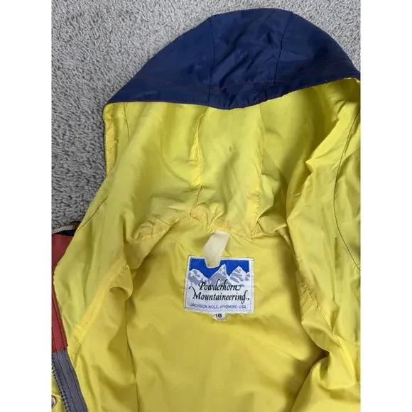 Vintage Powderhorn Mountaineering Coat Womens 10 Red Blue Hooded Ski Parka USA - Picture 9 of 16